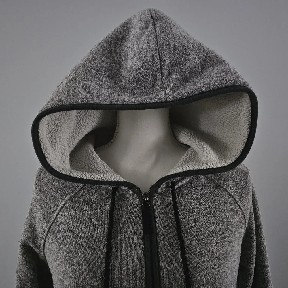 AMERICAN EAGLE OUTFITTERS zip-up HOODED JACKET grey POLYESTER - Picture 2 of 9